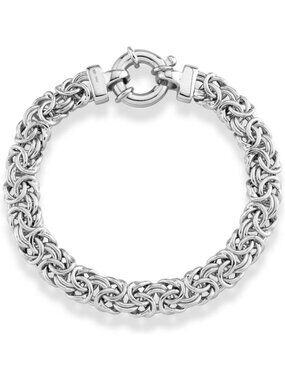 Elegant 925 Sterling Silver Byzantine Bracelet for Women, 9mm - Timeless Jewelry